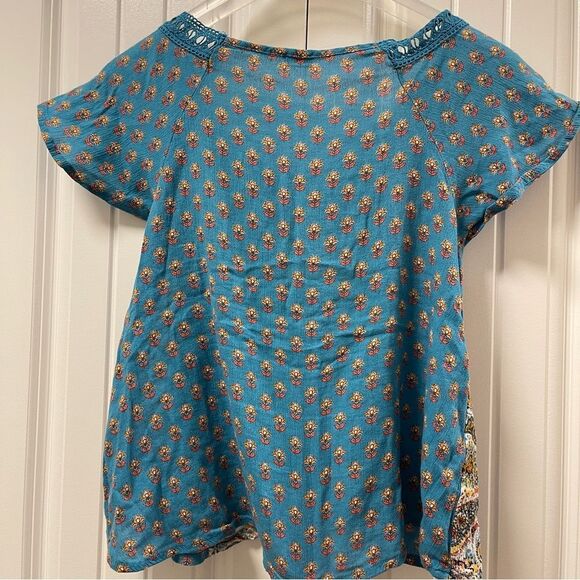 Hollister Boho Blouse Blue Floral - S - Picture 7 of 11